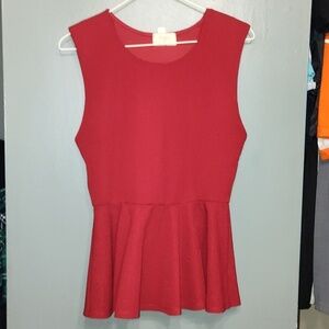 Anthropologies everly red sleeveless shirt  size medium